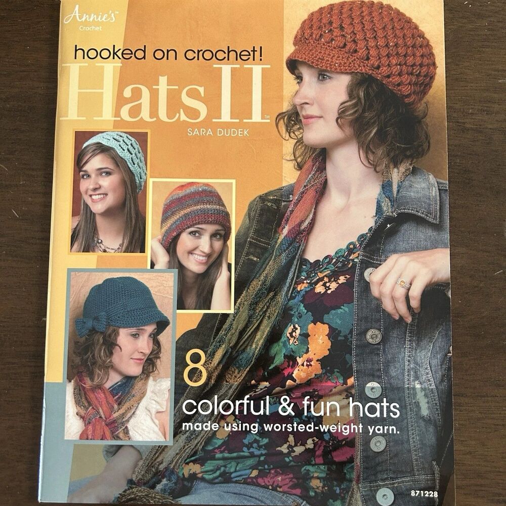 Annie's Attic Hooked on Crochet HATS II Pattern Booklet 8 Colorful Projects